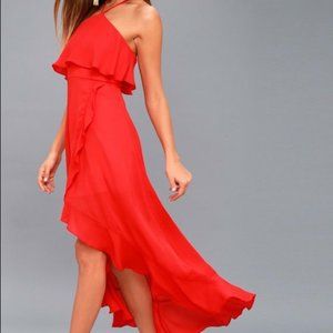 Lulu's red high-low dress